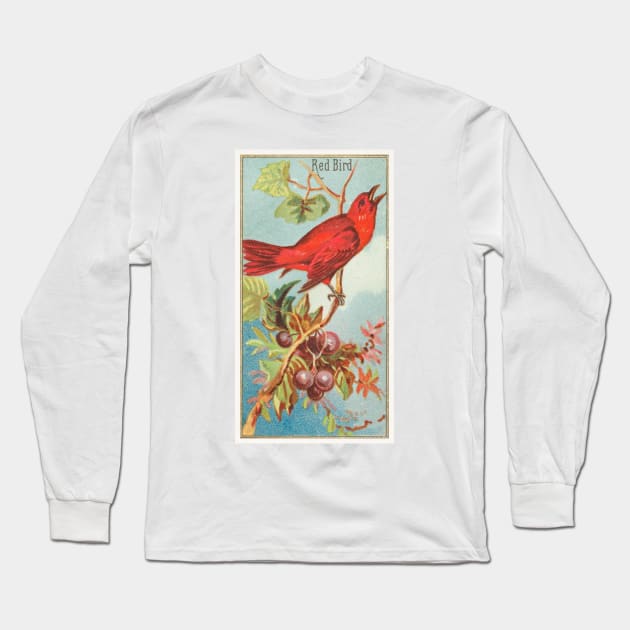 Red Bird Long Sleeve T-Shirt by WAITE-SMITH VINTAGE ART